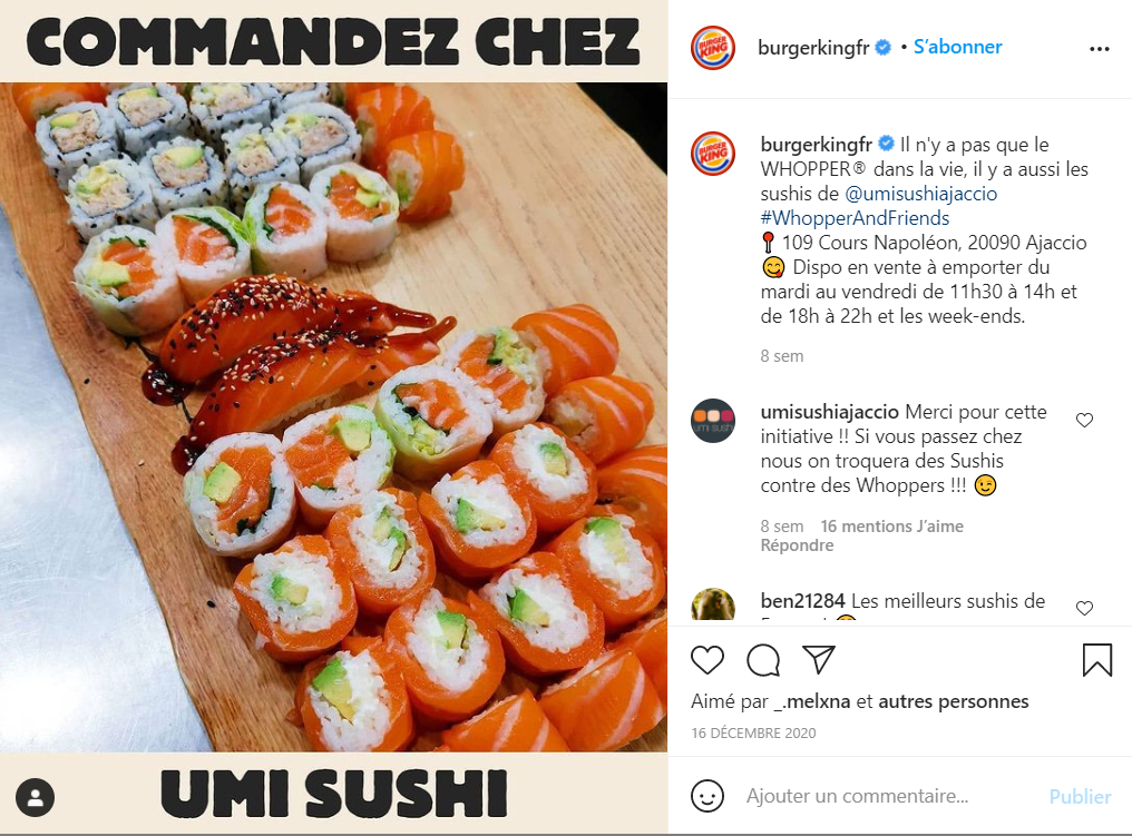 Campagne marketing Instagram Burger King