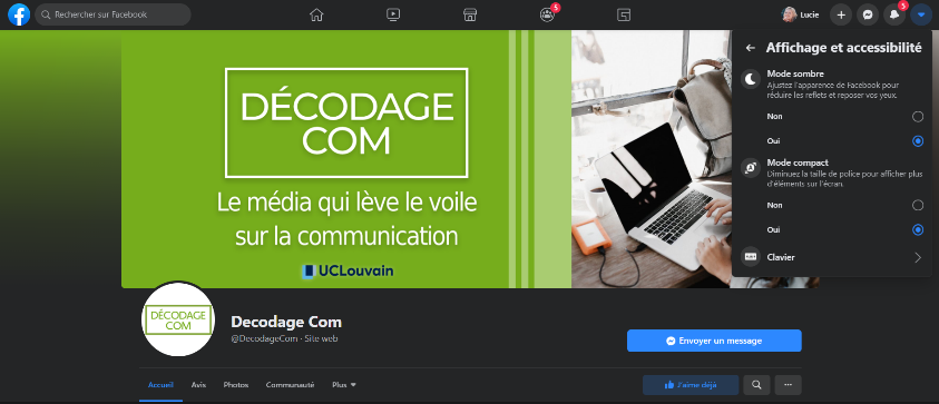 Page Facebook de Décodagecom
