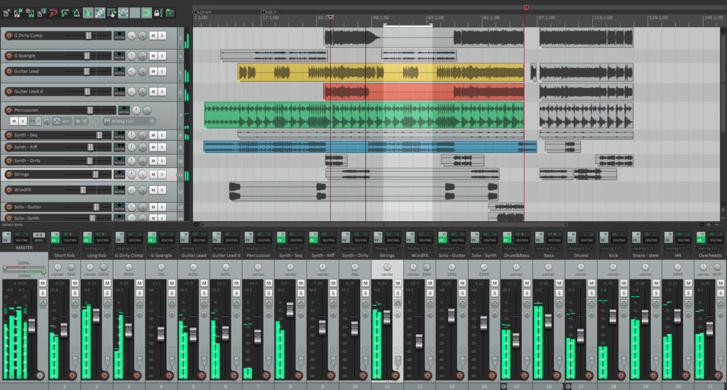 Interface du logiciel Reaper