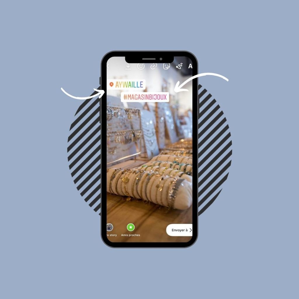 Représentation du stickers Hashtags sur instagram
