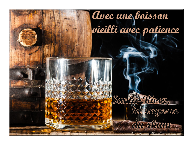 Exemple de visuel pour le rhum fictif Santa-River