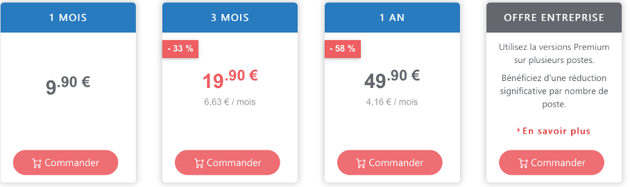 tarifs d'abonnements scribens premium