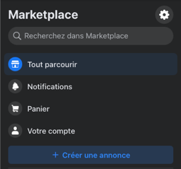 Onglet d'accueil de "Marketplace"