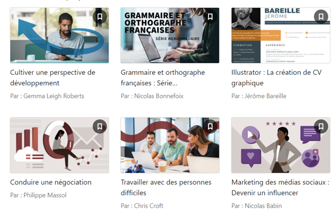 Titres de cours LinkedIn Learning